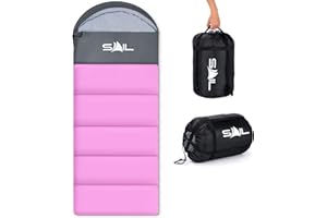 SAIL Sleeping Bag 3-4 Season Waterproof Indoor & Outdoor Use 1.3KG/2KG for Kids & Adults for Hiking, Backpacking and Camping