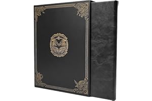 FORGED DICE CO. Game Master Screen - 30in Portrait DM Screen Compatible with Dungeons and Dragons and Other TTRPG - Faux Dragon Skin with Clear Dry Erase 8.5 x 11 Pockets - Slipcase Stores with DND Books - Black