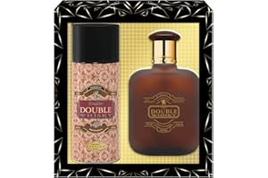 WHISKY Double • Coffret Eau de Toilette 100ML + Déodorant 15OML • Vaporisateur • Spray • Parfum Homme • Cadeau • EVAFLORPARIS