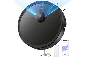 YIGARS 2025 Robot Aspirador y Fregasuelos Hasta 4000Pa, 360°LiDAR láser, 120 Minutos Autonomía, Robot Aspirador con Mapeo Wi-Fi/App/Alexa, Detección Precisa de Obstáculos, Ideal para Pelo de Mascotas, Negro