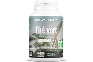 BIO ATLANTIC Thé Vert Bio extrait - Camellia sinensis - 400 mg - EGCG - 200 Comprimés