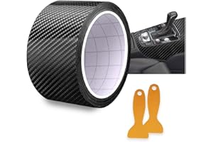 pangutheos Pellicola Carbonio, 5cm x 10m Adesivo Fibra di Carbonio per Auto, Pellicola Adesiva per Auto con Raschietti in Plastica per la Maggior Parte Delle Auto Come SUV