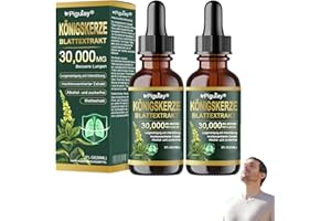 HJJH Piguiay Bio-Lungenreinigungs-Tropfen aus Königskerzenblatt, Natürlich königskerze Tropfen, Mullein Tropfen Lungenfrei, Mulleinblatt-Extrakt für Lungenreinigung und Atemwegsunterstützung (2 Stück)