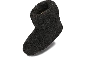 BeComfy Warme Hausschuhe Damen Herren Hüttenschuhe aus Schafwolle