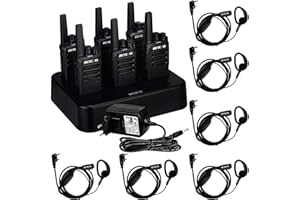 Retevis RT668 Walkie Talkie Professionali, Ricetrasmittenti PMR446 con Caricatore a 6 Vie, VOX, Robusta, Radio Bidirezionale con Auricolare per Fornitori, Magazzino(6 Pezzi, Nero)