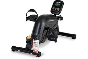 + SPORTPLUS SportPlus entrenador de piernas para el hogar y la oficina, mini bicicleta estática con freno magnético y 8 niveles de resistencia, con ordenador de entrenamiento, pedales extra anchos, mini bicicleta estática