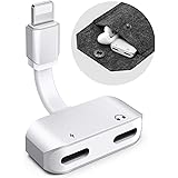 Dual Headphone+Charge Lighnting Adapter,KlearlooK Aluminum 2-in-1 Charge+Audio Headphone Jack (Phone Call+Volume Control) Pho