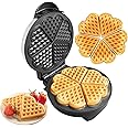 HALAMODO Heart Waffle Maker - Make 5 Heart Shaped Waffles for Special Holiday Breakfast- Nonstick Baker Easy to Clean, Electric Waffle Griddle Iron