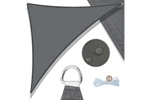 AMAZON BRAND - UMI UMI Toldo Vela de Sombra 5x5x7m Triangular Impermeable Protección Rayos UV Toldos Exterior Terraza para Patio Jardín- Antracita