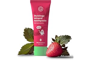 Gutology Kinder Natürlich Hydroxyapatite Zahnpasta 75ml Fluoridfreie Remineralisierende Zahnschmelzreparatur für Kinder ab 2+ Hilft bei Empfindlichen Zähnen Aufhellend - Erdbeergeschmack