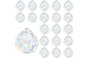 JYNTERPLAY 20Stück 30mm Kristallkugel Sonnenfänger Kristall Prisma Glas Regenbogen Bunte Kristalle zum Aufhängen für Fenster Feng Shui Geschenk Clear