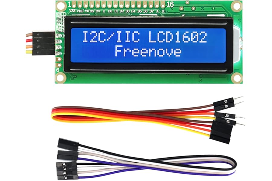 Freenove I2C IIC LCD 1602 Module, New Type TWI Serial 16x2 Display, Compatible with Arduino Raspberry Pi Pico ESP32 ESP8266