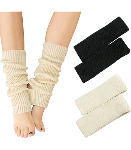 Scaldamuscoli Rosa FUIPVGI 3 Paia Scaldamuscoli Per Donne E Ragazze, Inverno Calzini Alti Al Ginocchio Senza Piedi, Scaldamuscolo Danza Da Donna Alla Calzini Lunghi Al Ginocchio (Nero, Bianco, Rosa Scalda Muscoli Bambina