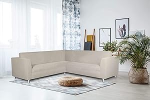 Italian Bed Linen Pokrowiec na sofę narożną Dalia, kremowy