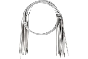 Reessy 9Pcs Circular Knitting Needles Set 2.0-6.0mm, 80 cm Long Stainless Steel Round Knitting Needles with Flexible Cable, Ideal for Beginners and DIY Projects