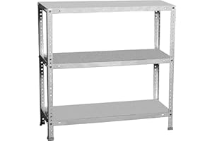 ‎SIMON RACK Simon Rack Metallregal, 900 x 800 x 300 mm, 3 Höhen, Metall-Tablett, 100 kg Biegepunkt, Lagerregal, verzinkt, Comfort