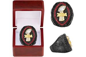 HYKJSHED 2024 Fantasy Football Ring, Meisterschaftsring, FFL-Meisterschaftstrophäe, Geschenkbox, Ring-Displaybox(Red,11)