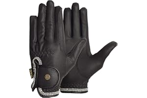 AK RIDING SPORTS AK Guanti da equitazione per competizione e vestizione con diamante di cristallo Horse Riding Gloves AKRS-6366