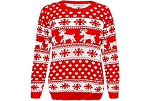 janisramone Girls Boys New Kids Christmas Reindeer Snowflake Novelty Knitted Children Xmas Jumper Sweater Top