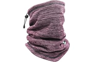 HNOOM Braga Cuello Hombre Mujer Invierno Suave Forro Polar Calentador De Cuello Con Cordón Ajustable Windstopper Polainas De Cuello Bufanda Tubular para Esqui Moto Ciclismo