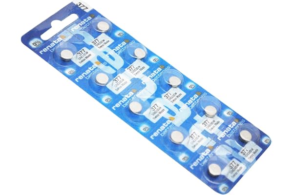 10 x äkta Renata 377 SR626SW armbandsur tillverkade med låg dränering silveroxid batterier