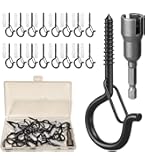 HuyxyTec Q-Hanger Screw Hooks, 45 Pack Outdoor Indoor Light Holder With Drill Bit Q-Hanger Hooks
