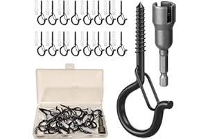 UNI-FINE SHOP Uni-Fine 20 Pack Screw Hooks Outdoor Hooks for Light Eye Hooks Screw in Cup Hooks Wall Cabinet Ceiling Hooks with Safety Buckles Q-Hanger Hooks for Plants Christmas Light Outdoor String Lights