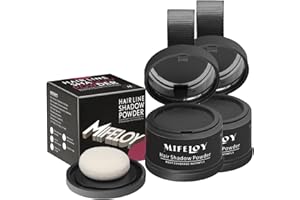 MIFELOY 2 Stück Haaransatz Puder mit Spiegel Schwamm, Dunkel Grau Unsichtbares Ansatzpuder, Soforteffekt Concealer zur Haarverdichtung für Frauen Männer,Wasserfestes Haar Make-up zum Ansatz kaschieren