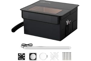 Creatorally Boîtier de Graveur Laser avec Éclairage LED et Ventilation, Boîtier Ignifuge 700x700x460 mm avec Conduit, Compatible avec Diverses Machines de Gravure