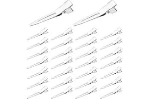 Nogeqi 30 Stück Silber friseur klammern Damen, Tortoise krokodilklemmen haare, haarklammer friseurbedarf, metall silver hair clips locken Fixieren für Mädchen Friseursalon Haarstyling