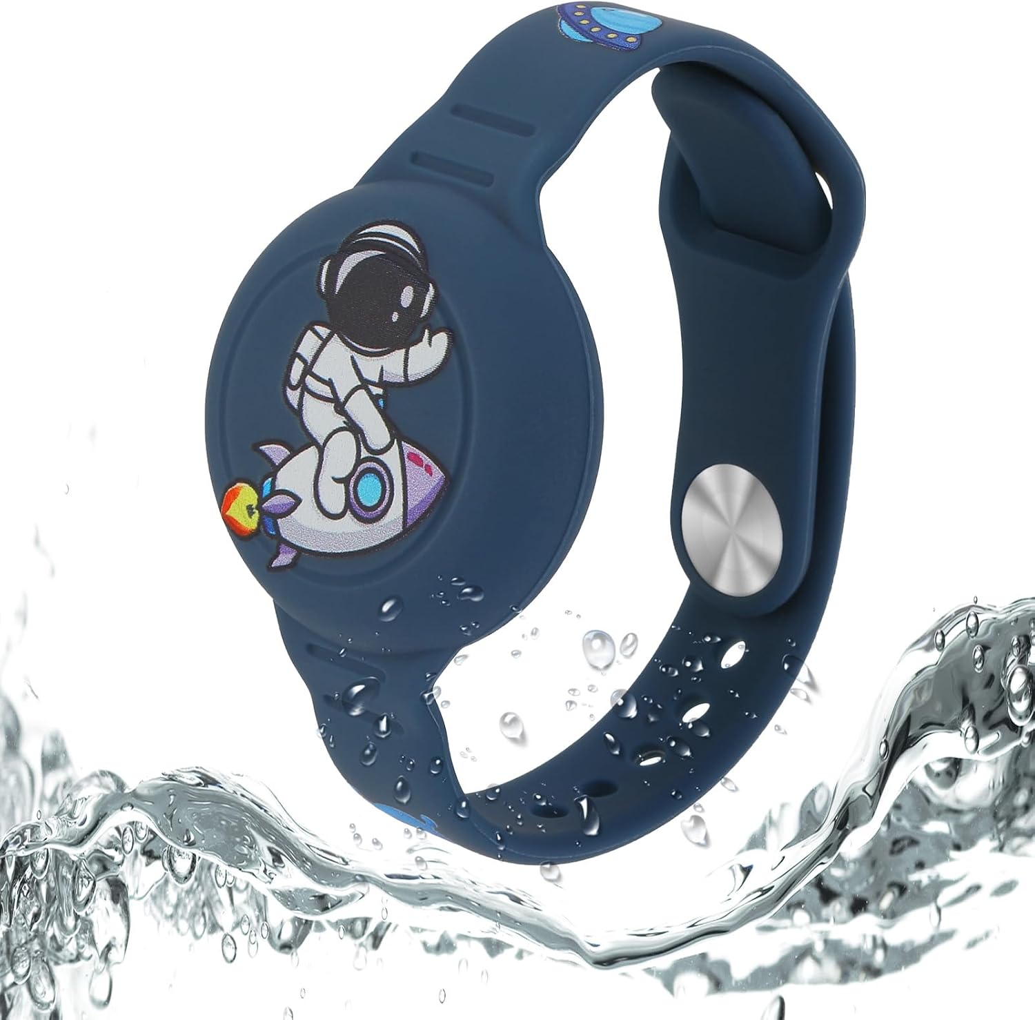 Dingfeiyu Pulsera niño Adultos para Apple Airtag Impermeable, Correa protección Silicona Funda, localizador GPS Anti-arañazos Infantil muñequera