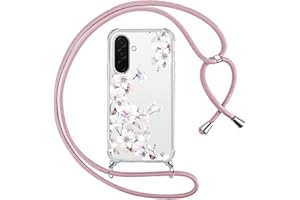 Yoedge Handyband Handyhülle für Samsung Galaxy A36 5G 6,64" Hülle mit Band, Durchsichtig Aesthetic Muster Blumen Case mit Kordel zum Umhängen, Weiche Silikon TPU +PC Stoßfest Cover für Samsung A36, 05