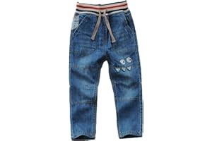 Echinodon Kinder Jeans Hose Jungen Leicht/Weich/Atmungsaktiv 100% Baumwolle Jeanshose