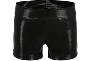 imKutie Toddler Girls Dance Gymnastic Shorts Sparkle Glitter Bottoms Stretchy Dancing Shorts for Kids 3-14 Years