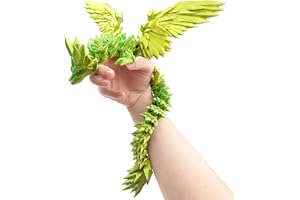 JoryHeim XXL 3D Drache mit Flügeln, 45cm Grün Drachen Spielzeug, 3D Gedruckter Drache Deko, Realistischer Dragon für Kinder & Sammler