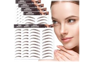 AWAVM 7 Feuilles Autocollants de Sourcils 4D Patch,Eyebrow Tattoos Stickers Autocollant Bionique pour Sourcils,Faux Sourcils Pochoirs Tatouage Imperméable pour Femmes