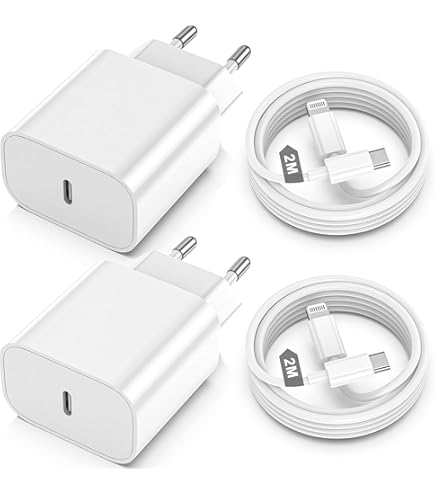 2Pack Caricatore for iPhone 14/13/12/11/XS/XR/X/SE, USB C Rapido Caricabatterie with 3m Cavo Spina Adattatore Alimentatore per Apple iPhone 14/13/12/11/Pro max/iPad/plus/Mini/10/9/8/7/6/5 SE