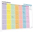 Monthly Planner Pad – A4 Undated Calendar and Scheduler – 52 Journal Sheets with Colour Coded Days and Notes area. For work home and study revision – 100gsm paper (Single Pack)
