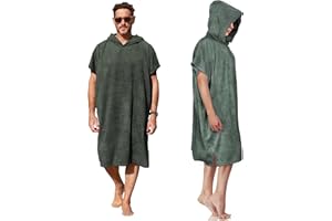Kato Tirrinia Poncho de surf à capuche Changing Towels Quick Dry Beach Change Robe pour adulte homme femme imperméable et anti-sable pour le surf, la natation, la baignade, le bain, la grande taille