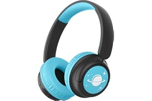 iClever Auriculares Bluetooth para niños, batería de 60 horas, 74/85 dBA, limitación de volumen, sonido estéreo, tipo C, Bluetooth 5.4, auriculares inalámbricos para niños con micrófono para
