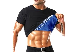 EVERFION Sauna Shirt for Men, Short Sleeve Sauna Suit, Sweat Body Shaper Sauna Vest Gym Exercise Sauna Top