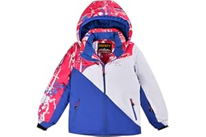SMONTY Mädchen Skijacke Wasserdicht Winterjacke Mädchen Warm Kinder mit Kapuze Winterjacke 6-16 Jahre