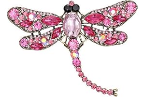 Mecool Broche dela Broche de la libélula Broche de aleación de Insecto Volador de aleación de Insectos de Cristal Imitado