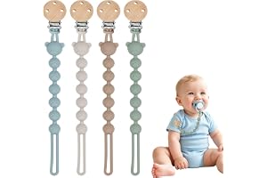 4 stycken personliga nappkedjor, silikon, BPA-fritt, 25 cm, nappband med namn, för pojkar och flickor, nappkedjor, klämmor, nappkedja för napphållare klämma