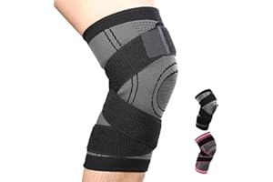 zuxify Knee Brace for Men, Adjustable Compression Knee Support Sleeve for Arthritis, ACL, MCL, Meniscus Tear for Running, Sports, Knee Pads for Tendonitis, Bursitis, Ligament Injuries(1 pack)