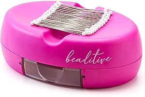 Beaditive Magnetic Pin Cushion with Drawer - Strong Magnet Pin Holder Cushions for Sewing - 50 Glass Head Quilting Pins Included - Chic Pincushion Caddy for Sewing Pins, Paper Clips (Fuchsia)