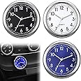 Neyeau 3PCS Car Clock,Car Dashboard Accessories,Car Clocks for Dashboard,Easy to Read Time,Car Ship Time Vents Stick-On Mini Digital Clocks for Car Decoration,Universal and Luminous（Black+White+Blue）