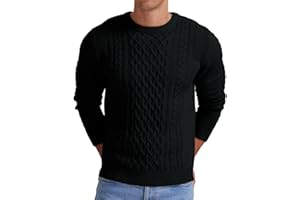 Hisir Herren Winter Pullover Dicke Kabelstrick Lässig Rundhals Warm Langärmelig Sweater Strickpullover Rundhals Pulli Männer