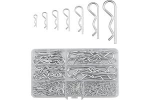 LEMIYOO 168 Stück Splinte Sortiment R Clips Set,Verzinkte Sicherungssplinte,7 Größen Federsplint(M1/M1.2/M1.5/M1.8/M2/M2.5/M3)für Automobil,Motor,Fahrradbefestigung und Reparatur