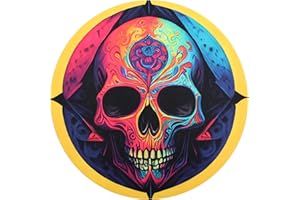 MAYRECORDS Turntable Platter Mat Felt Skull Pattern 12 Inches Anti-Static Slip Mat Reduces Vibrations and Improved Sound Clarity for LP Turntable Record Player